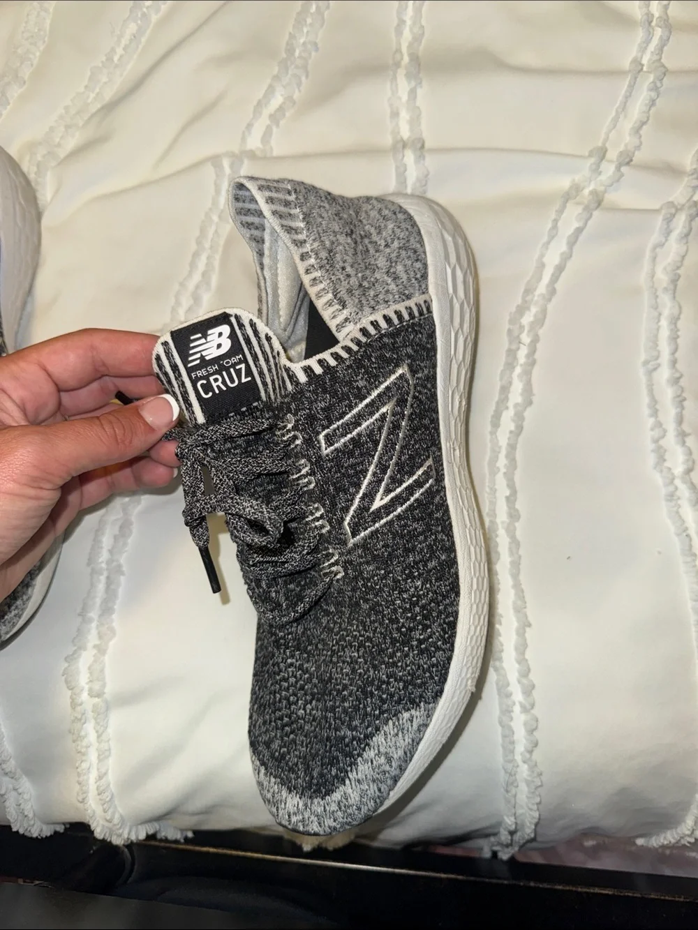 New Balance Black & Gray Knit Running Sneakers